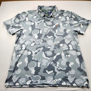 William Murray Polo Shirt Mens XL Gray Camo Tito's Vodka Golf Performance